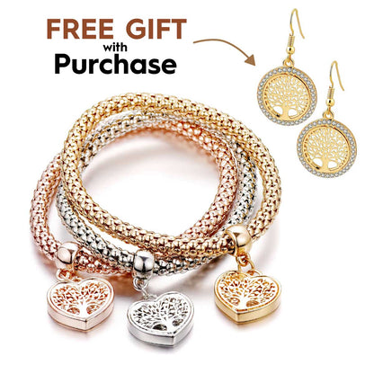 Tree of Life Heart Edition Charm Bracelet With Free Matching Earrings ($30 Value)