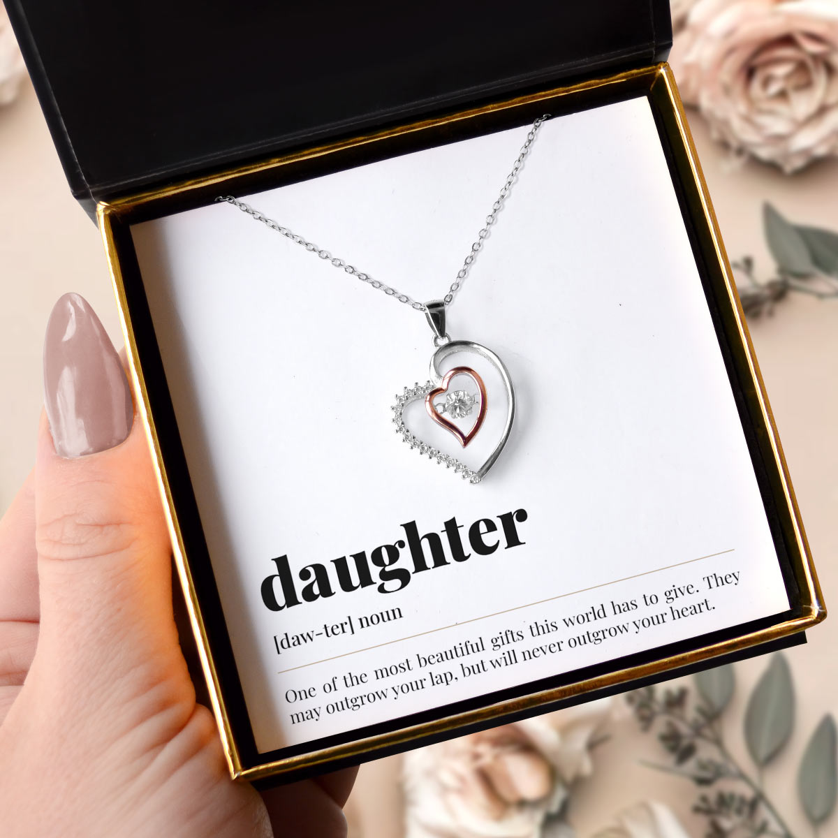 Daughter Noun - Luxe Heart Necklace Gift Set