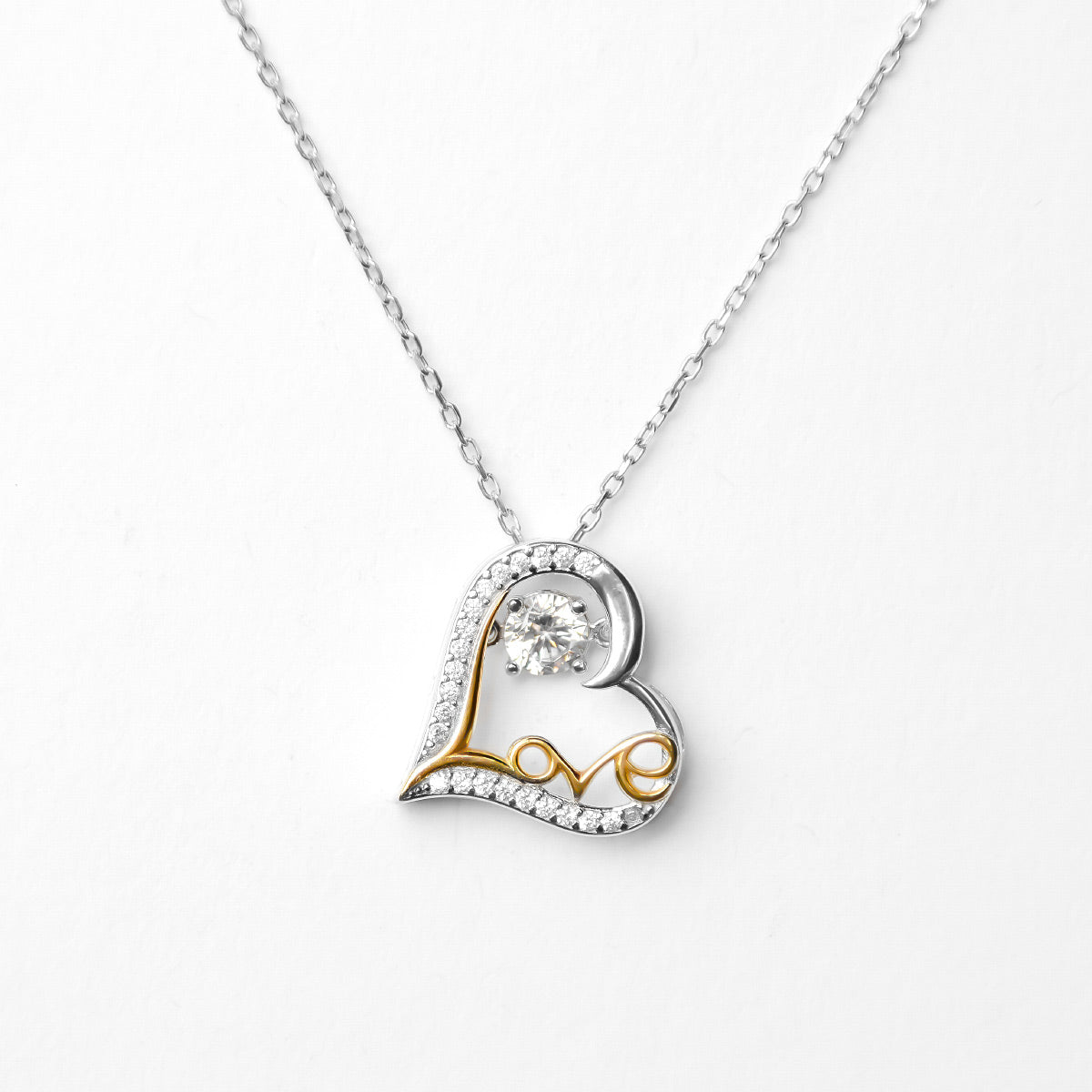 Love and Be Loved - Dancing Crystal Love Heart Necklace Gift Set