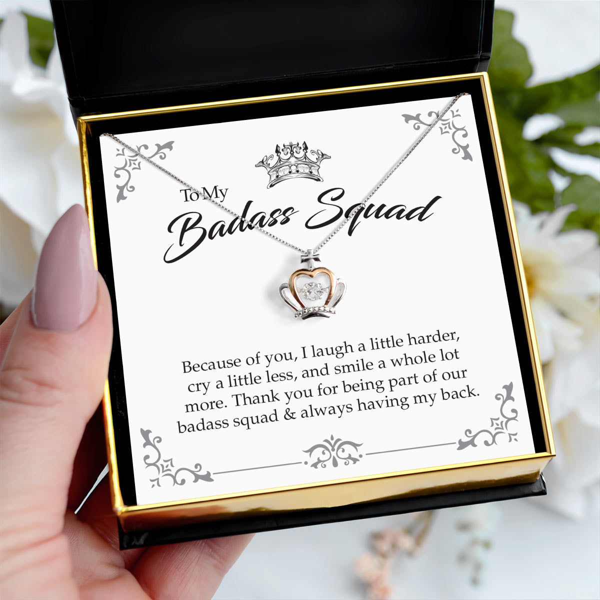 To My Badass Squad - Luxe Crown Necklace Gift Set
