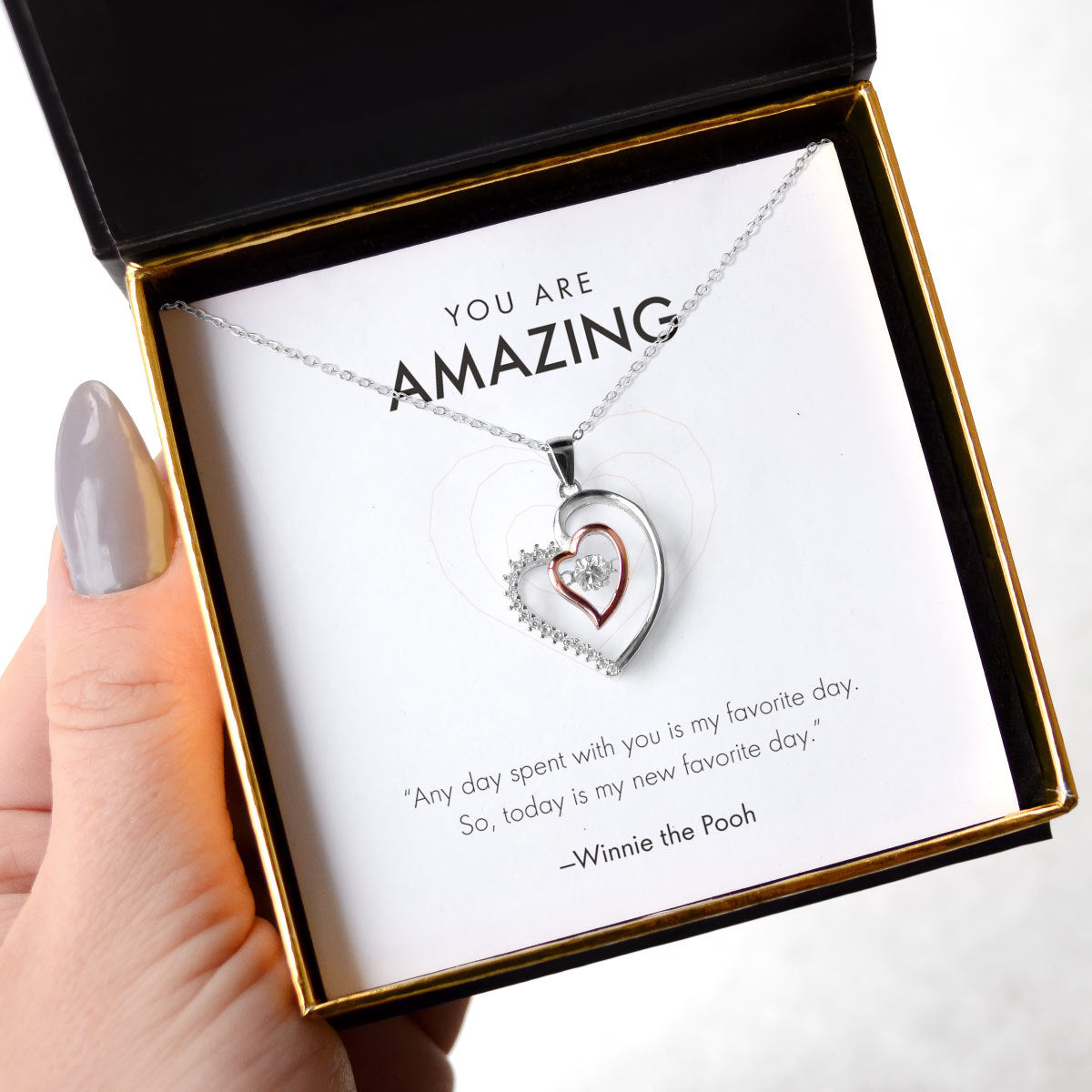 You Are Amazing - Luxe Heart Pendant Necklace Gift Set