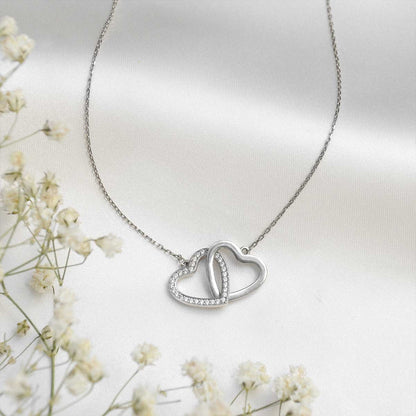 Mum in a Million - Sterling Silver Joined Hearts Necklace Gift Set