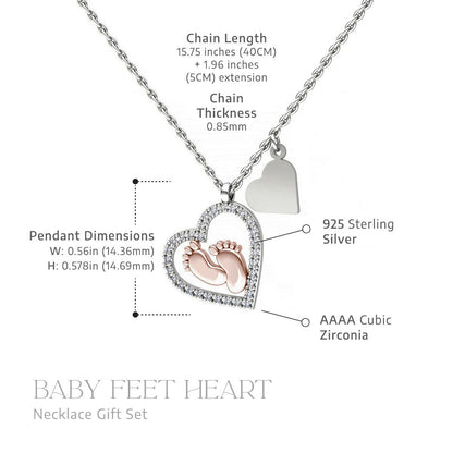 To My Mummy, the Day I'm Born (Baby Grinch) - Baby Feet Heart Necklace Gift Set