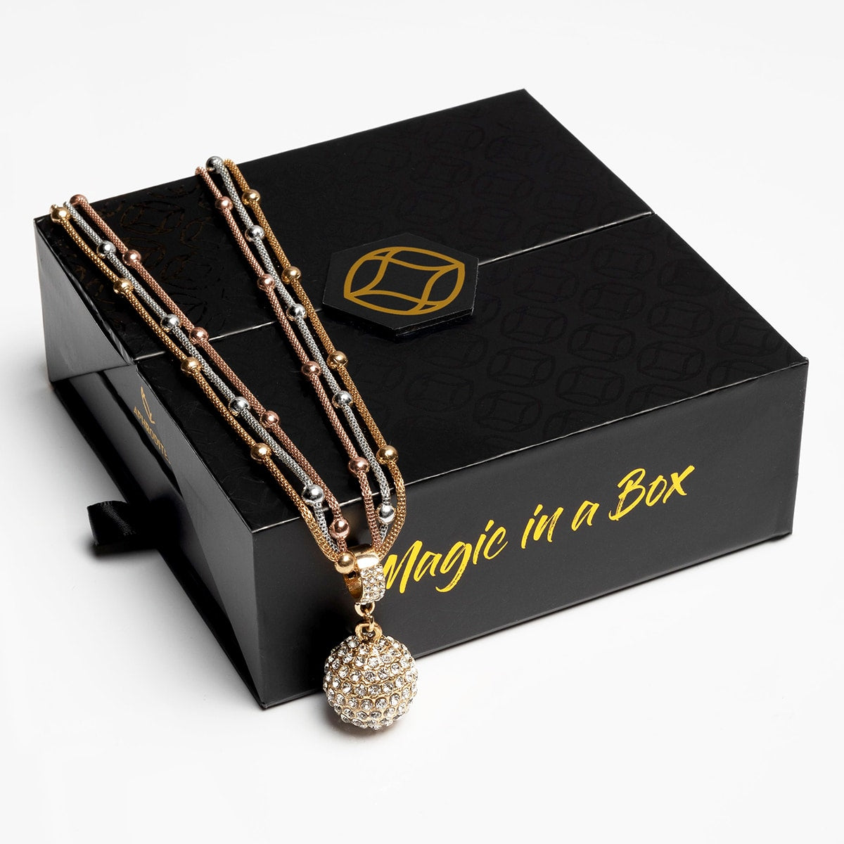 Magic in a Box - Gold Ball Pendant Necklace Gift Set