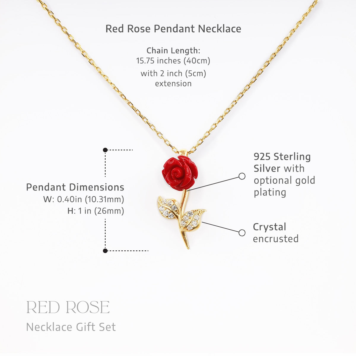 To My Daughter the Beauty, Life is Bittersweet - Red Rose Necklace Gift Set