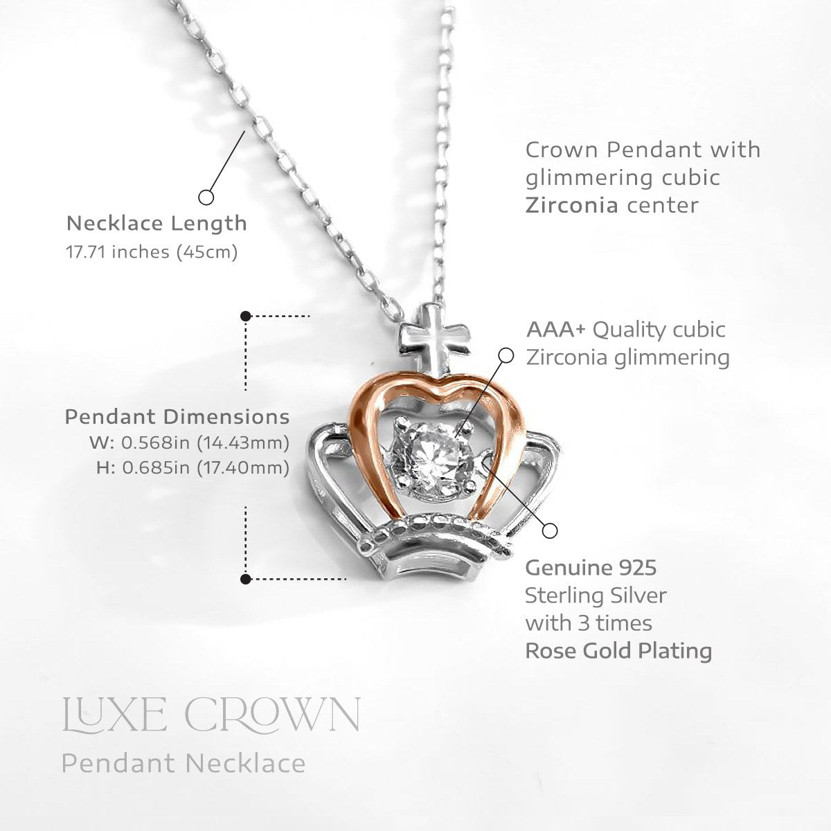 To My Precious Daughter - Luxe Crown Necklace Gift Set