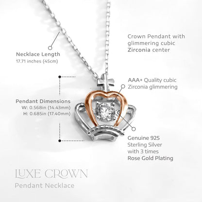 To My Daughter, My Princess - Luxe Crown Necklace Gift Set