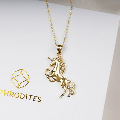 Be Like The Unicorn - Solid Gold Unicorn Necklace Gift Set