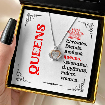 Women. Queens. - Luxe Crown Necklace Gift Set