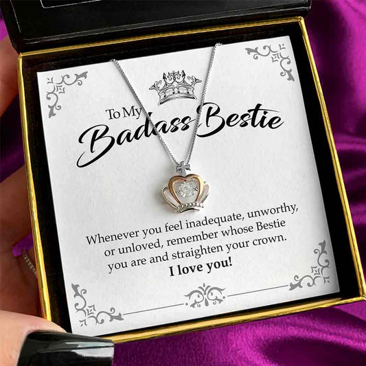 To My Badass Bestie - Luxe Crown Necklace Gift Set